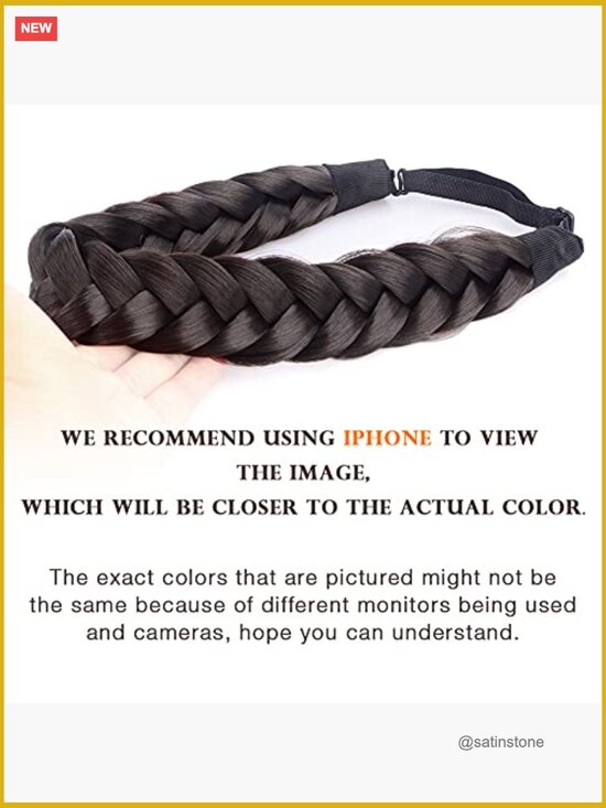Thick Synthetic Hair Braided Headband Chunky Plaited Braids Elastic Stretch main image 4